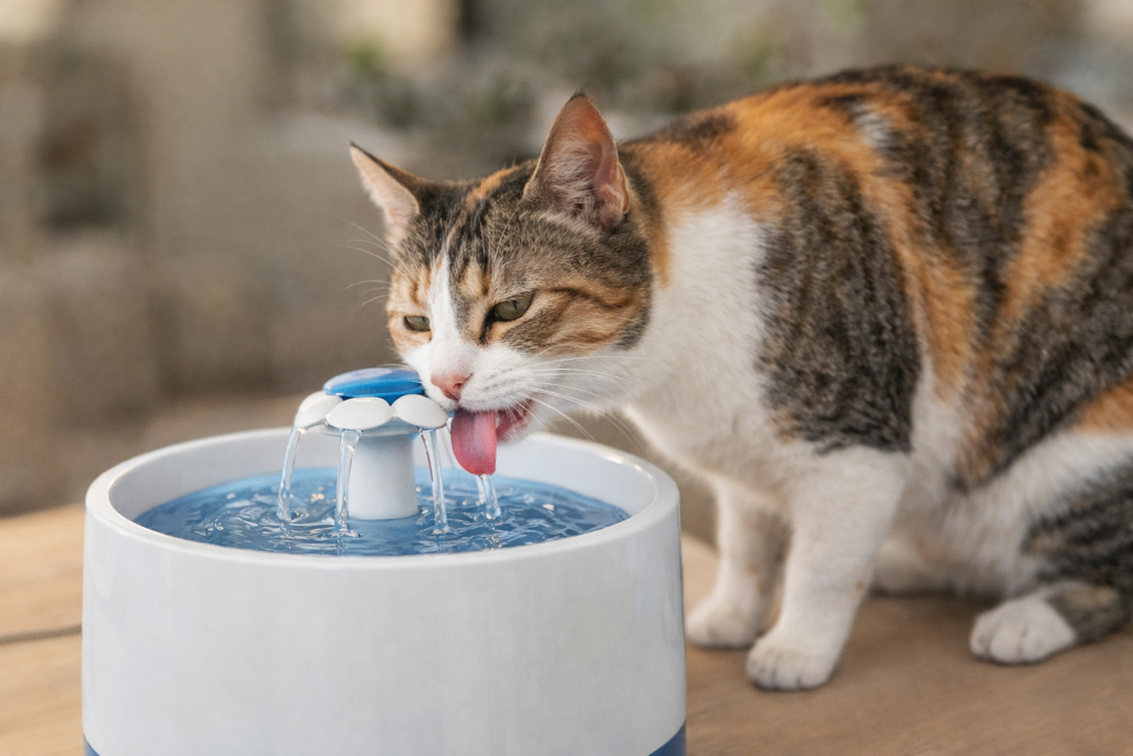 dicas para manter o pet bem hidratado com fonte de água