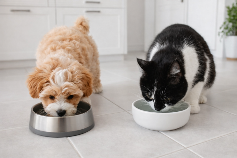 hidratação para pets com água limpa para cães e gatos